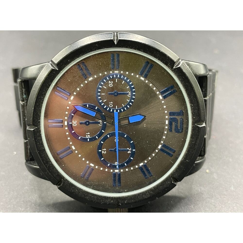 Heavy FMD FMDAL875 Black-Tone Quartz Analog Men's Watch Gunmetal Stainless Steel